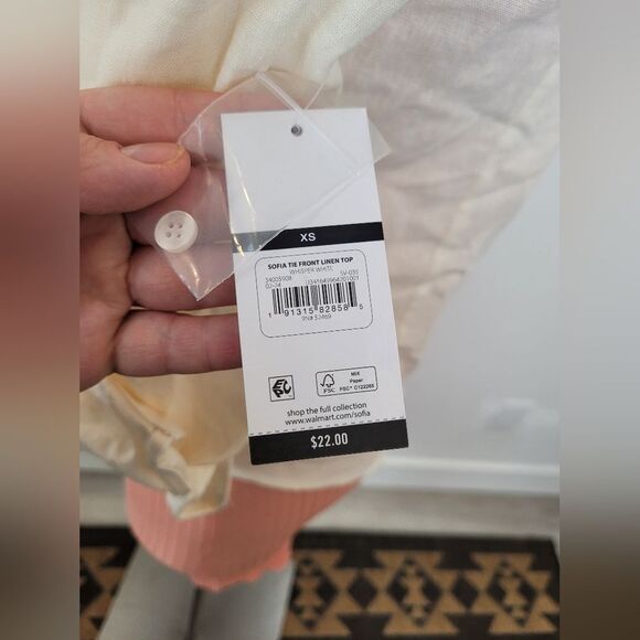 Women's XS Outfit Ribknit Bodycon Dress Linen Button Waist Tie Shirt Pink White - Picture 5 of 14